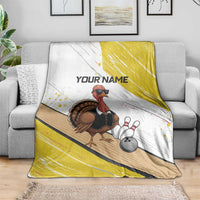Personalized Funny Turkey Bowling Blanket with Cool Sunglasses Pins Yellow and White - Wonder Print Shop