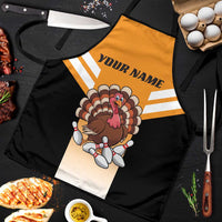 Personalized Funny Turkey Bowling Apron with Cartoon Pins Thanksgiving - Wonder Print Shop