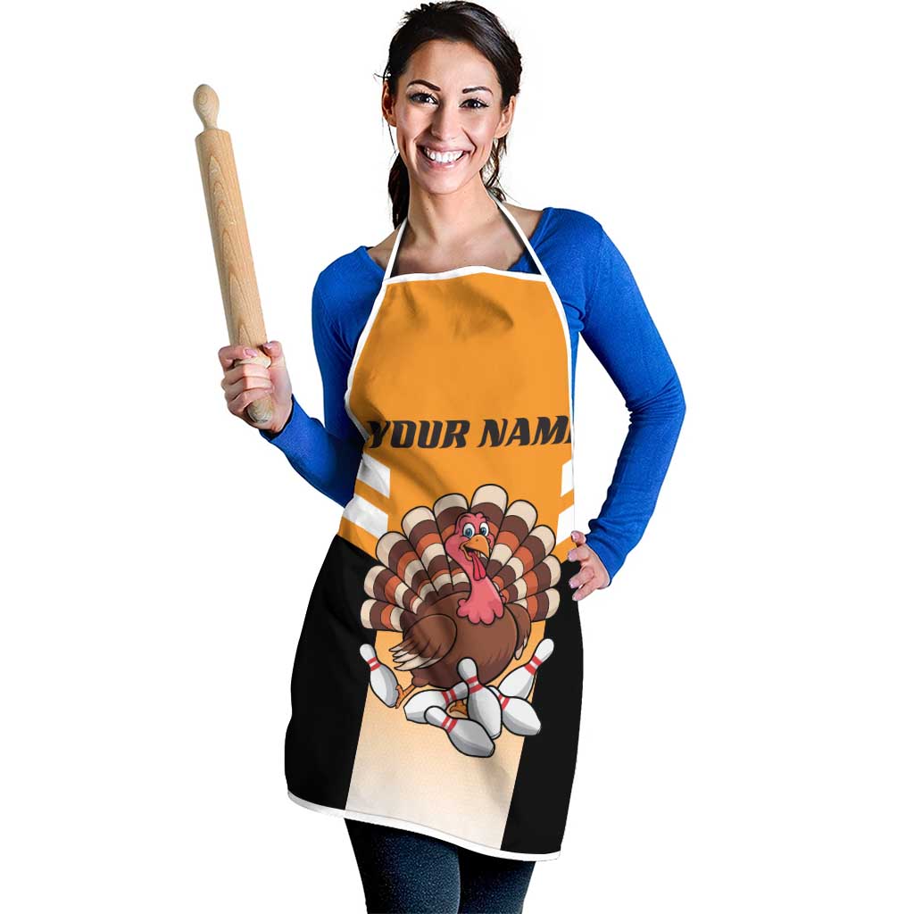 Personalized Funny Turkey Bowling Apron with Cartoon Pins Thanksgiving - Wonder Print Shop