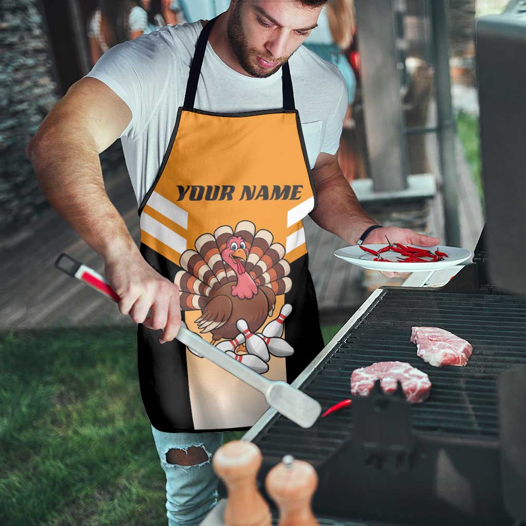 Personalized Funny Turkey Bowling Apron with Cartoon Pins Thanksgiving - Wonder Print Shop