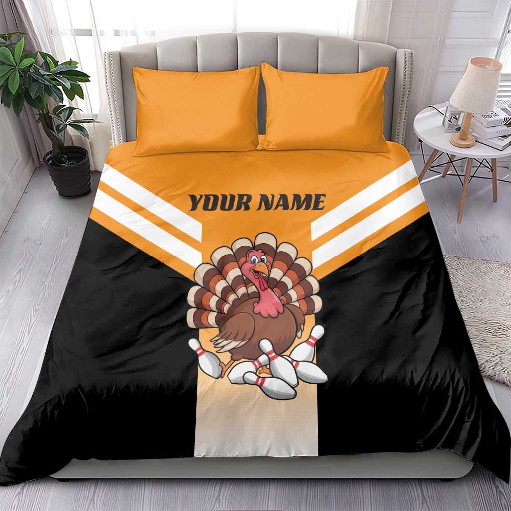 Personalized Funny Turkey Bowling Bedding Set with Cartoon Pins Thanksgiving - Wonder Print Shop