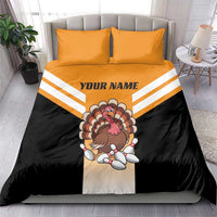 Personalized Funny Turkey Bowling Bedding Set with Cartoon Pins Thanksgiving - Wonder Print Shop