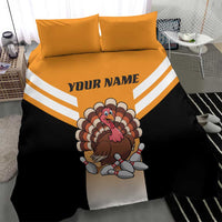 Personalized Funny Turkey Bowling Bedding Set with Cartoon Pins Thanksgiving - Wonder Print Shop