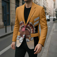 Personalized Funny Turkey Bowling Blazer with Cartoon Pins Thanksgiving - Wonder Print Shop