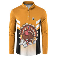 Personalized Funny Turkey Bowling Button Sweatshirt with Cartoon Pins Thanksgiving - Wonder Print Shop
