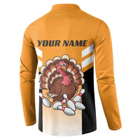 Personalized Funny Turkey Bowling Button Sweatshirt with Cartoon Pins Thanksgiving - Wonder Print Shop