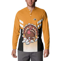Personalized Funny Turkey Bowling Button Sweatshirt with Cartoon Pins Thanksgiving - Wonder Print Shop