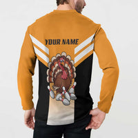 Personalized Funny Turkey Bowling Button Sweatshirt with Cartoon Pins Thanksgiving - Wonder Print Shop