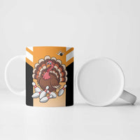 Personalized Funny Turkey Bowling Ceramic Mug with Cartoon Pins Thanksgiving - Wonder Print Shop