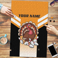 Personalized Funny Turkey Bowling Puzzle with Cartoon Pins Thanksgiving - Wonder Print Shop