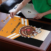 Personalized Funny Turkey Bowling Puzzle with Cartoon Pins Thanksgiving - Wonder Print Shop