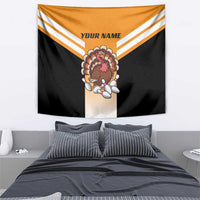 Personalized Funny Turkey Bowling Tapestry with Cartoon Pins Thanksgiving - Wonder Print Shop