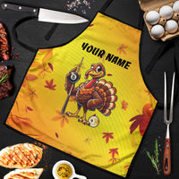 Personalized Funny Turkey Billiards Apron with Pool Cue and Balls Thanksgiving Design - Wonder Print Shop