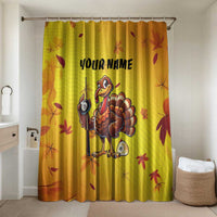 Personalized Funny Turkey Billiards Bathroom Set with Pool Cue and Balls Thanksgiving Design - Wonder Print Shop