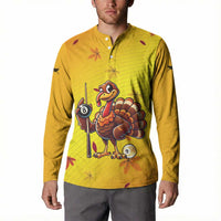 Personalized Funny Turkey Billiards Button Sweatshirt with Pool Cue and Balls Thanksgiving Design - Wonder Print Shop
