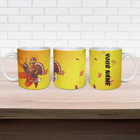 Personalized Funny Turkey Billiards Ceramic Mug with Pool Cue and Balls Thanksgiving Design - Wonder Print Shop