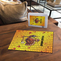 Personalized Funny Turkey Billiards Puzzle with Pool Cue and Balls Thanksgiving Design - Wonder Print Shop