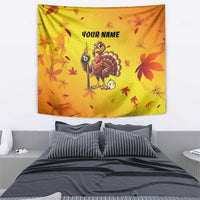 Personalized Funny Turkey Billiards Tapestry with Pool Cue and Balls Thanksgiving Design - Wonder Print Shop