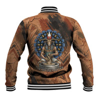 Khnum Baseball Jacket Ancient Egyptian Earthy Cracked Papyrus - Divine Potter - Wonder Print Shop
