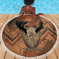 Khnum Beach Blanket Ancient Egyptian Earthy Cracked Papyrus - Divine Potter - Wonder Print Shop
