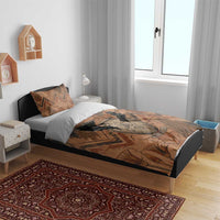Khnum Bedding Set Ancient Egyptian Earthy Cracked Papyrus - Divine Potter - Wonder Print Shop