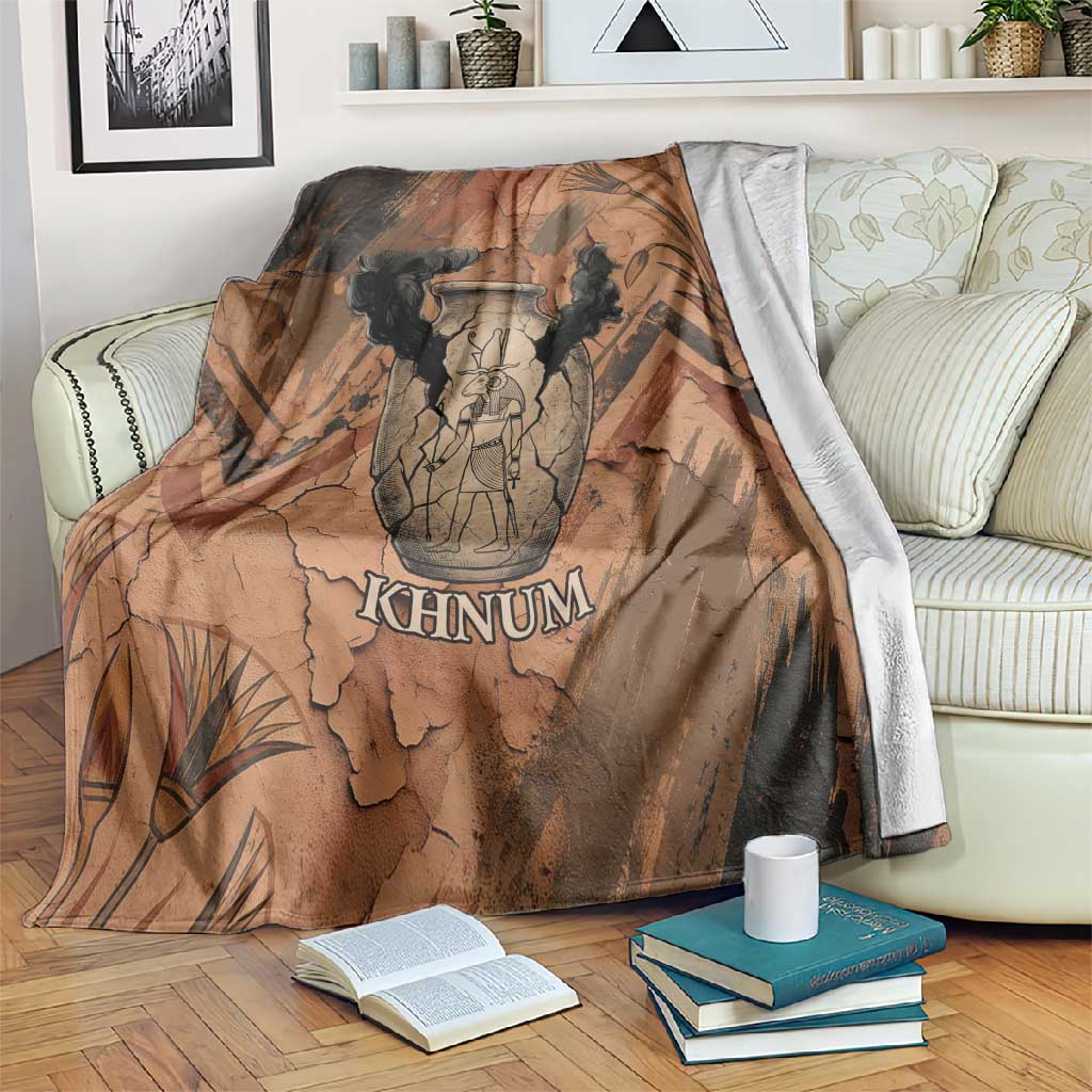 Khnum Blanket Ancient Egyptian Earthy Cracked Papyrus - Divine Potter - Wonder Print Shop