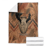 Khnum Blanket Ancient Egyptian Earthy Cracked Papyrus - Divine Potter - Wonder Print Shop