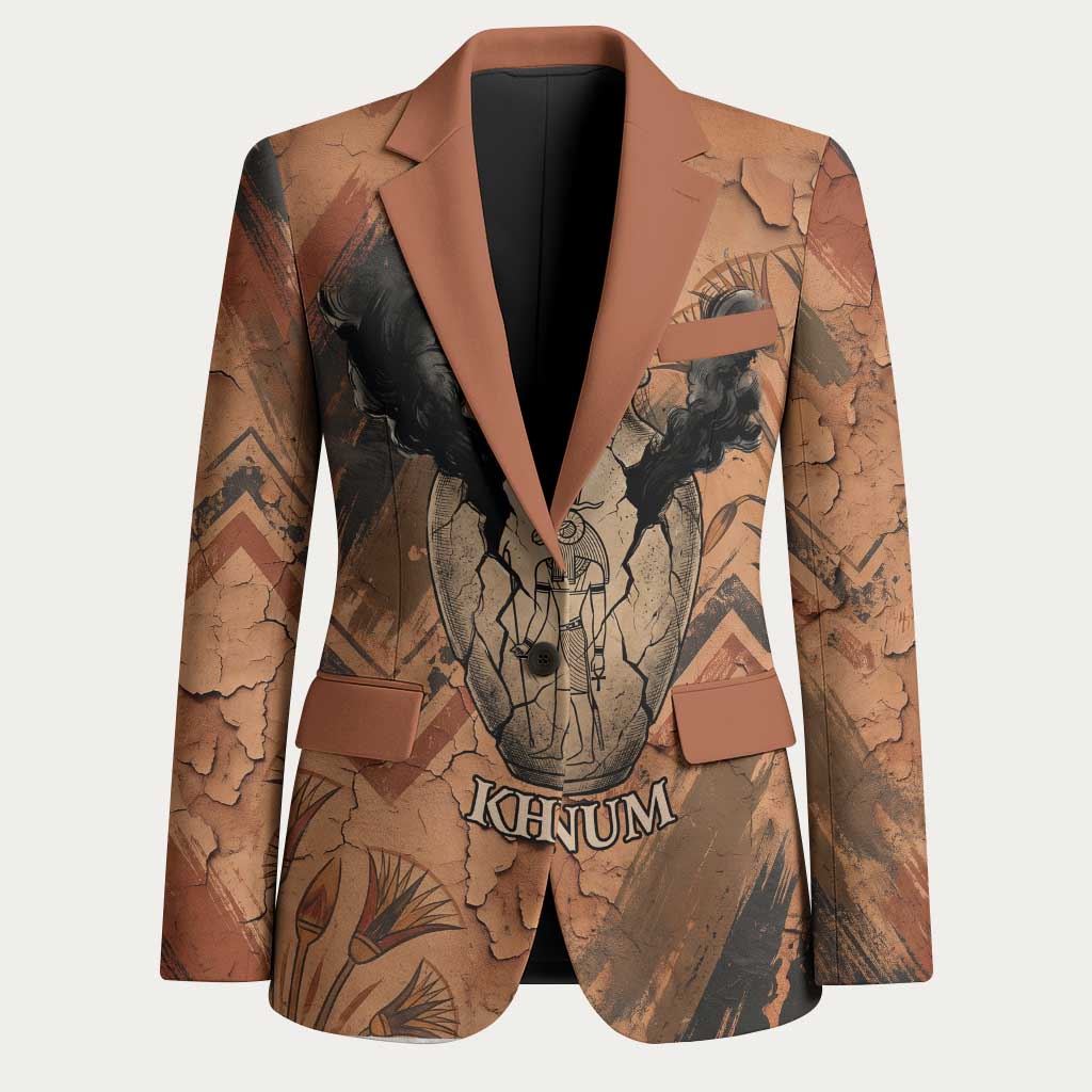 Khnum Blazer Ancient Egyptian Earthy Cracked Papyrus - Divine Potter - Wonder Print Shop