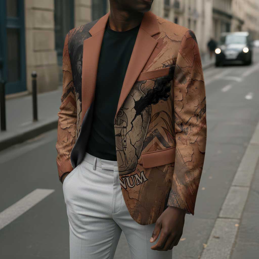 Khnum Blazer Ancient Egyptian Earthy Cracked Papyrus - Divine Potter - Wonder Print Shop