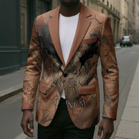 Khnum Blazer Ancient Egyptian Earthy Cracked Papyrus - Divine Potter - Wonder Print Shop