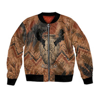 Khnum Bomber Jacket Ancient Egyptian Earthy Cracked Papyrus - Divine Potter - Wonder Print Shop