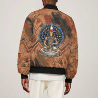 Khnum Bomber Jacket Ancient Egyptian Earthy Cracked Papyrus - Divine Potter - Wonder Print Shop