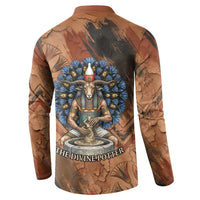 Khnum Button Sweatshirt Ancient Egyptian Earthy Cracked Papyrus - Divine Potter