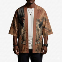 Khnum Kimono Ancient Egyptian Earthy Cracked Papyrus - Divine Potter - Wonder Print Shop