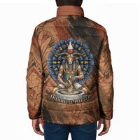 Khnum Padded Jacket Ancient Egyptian Earthy Cracked Papyrus - Divine Potter - Wonder Print Shop