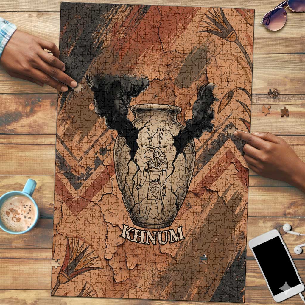 Khnum Puzzle Ancient Egyptian Earthy Cracked Papyrus - Divine Potter - Wonder Print Shop