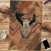 Khnum Puzzle Ancient Egyptian Earthy Cracked Papyrus - Divine Potter - Wonder Print Shop