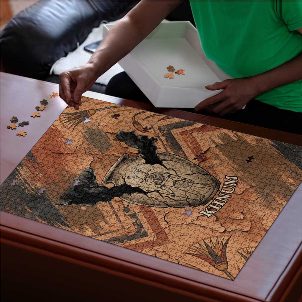 Khnum Puzzle Ancient Egyptian Earthy Cracked Papyrus - Divine Potter - Wonder Print Shop