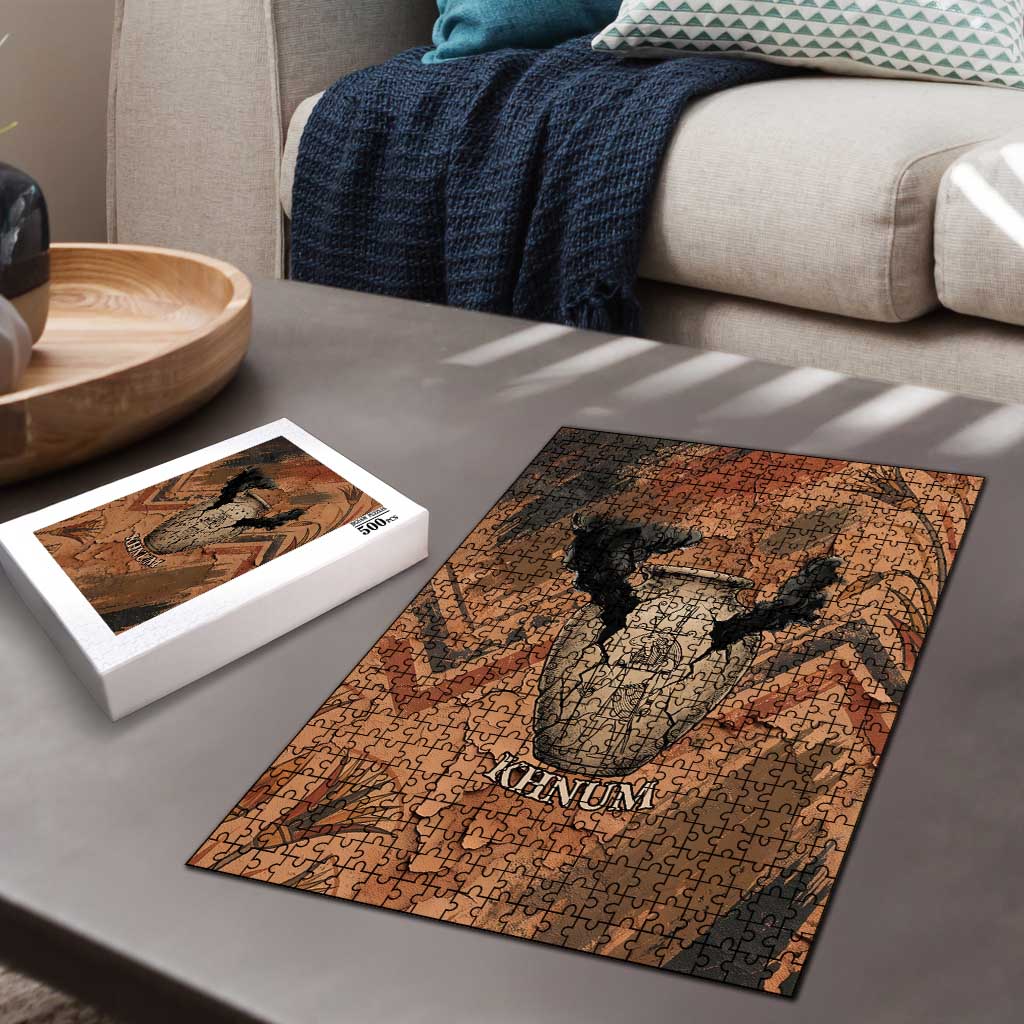 Khnum Puzzle Ancient Egyptian Earthy Cracked Papyrus - Divine Potter - Wonder Print Shop