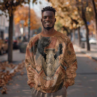 Khnum Sweatshirt Ancient Egyptian Earthy Cracked Papyrus - Divine Potter - Wonder Print Shop