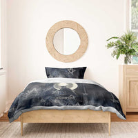 Khonsu Bedding Set Ancient Egyptian Dark Feather Pattern, Moonlit Raven Symbol, and Eye Lotus - Wonder Print Shop