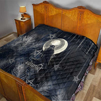 Khonsu Quilt Ancient Egyptian Dark Feather Pattern, Moonlit Raven Symbol, and Eye Lotus - Wonder Print Shop