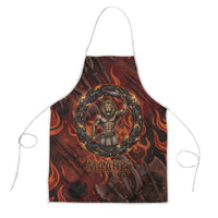 Maahes Apron Ancient Egyptian Fiery Red Flame - Roaring Lion Head - Wonder Print Shop