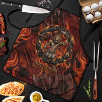Maahes Apron Ancient Egyptian Fiery Red Flame - Roaring Lion Head - Wonder Print Shop