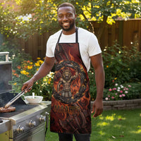 Maahes Apron Ancient Egyptian Fiery Red Flame - Roaring Lion Head - Wonder Print Shop