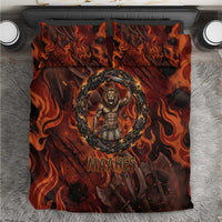 Maahes Bedding Set Ancient Egyptian Fiery Red Flame - Roaring Lion Head - Wonder Print Shop