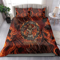 Maahes Bedding Set Ancient Egyptian Fiery Red Flame - Roaring Lion Head - Wonder Print Shop