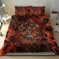 Maahes Bedding Set Ancient Egyptian Fiery Red Flame - Roaring Lion Head - Wonder Print Shop