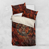 Maahes Bedding Set Ancient Egyptian Fiery Red Flame - Roaring Lion Head - Wonder Print Shop