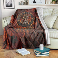 Maahes Blanket Ancient Egyptian Fiery Red Flame - Roaring Lion Head - Wonder Print Shop